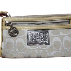 COACH POPPY Limited Edition Gold Wristlet Wallet Clutch Mini Bag purse tote